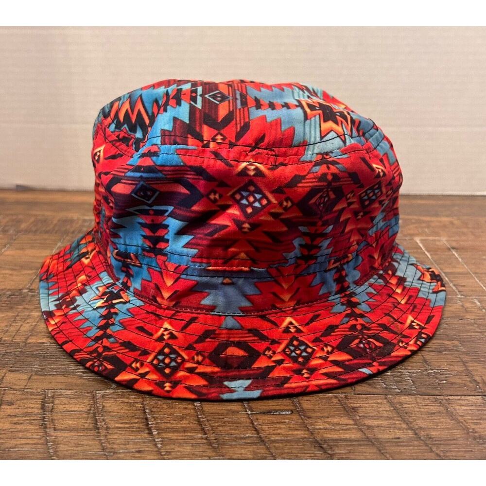JACK Bucket Hat Cap Aztec Red Turquoise One Size Fits Most Fishing Gardening